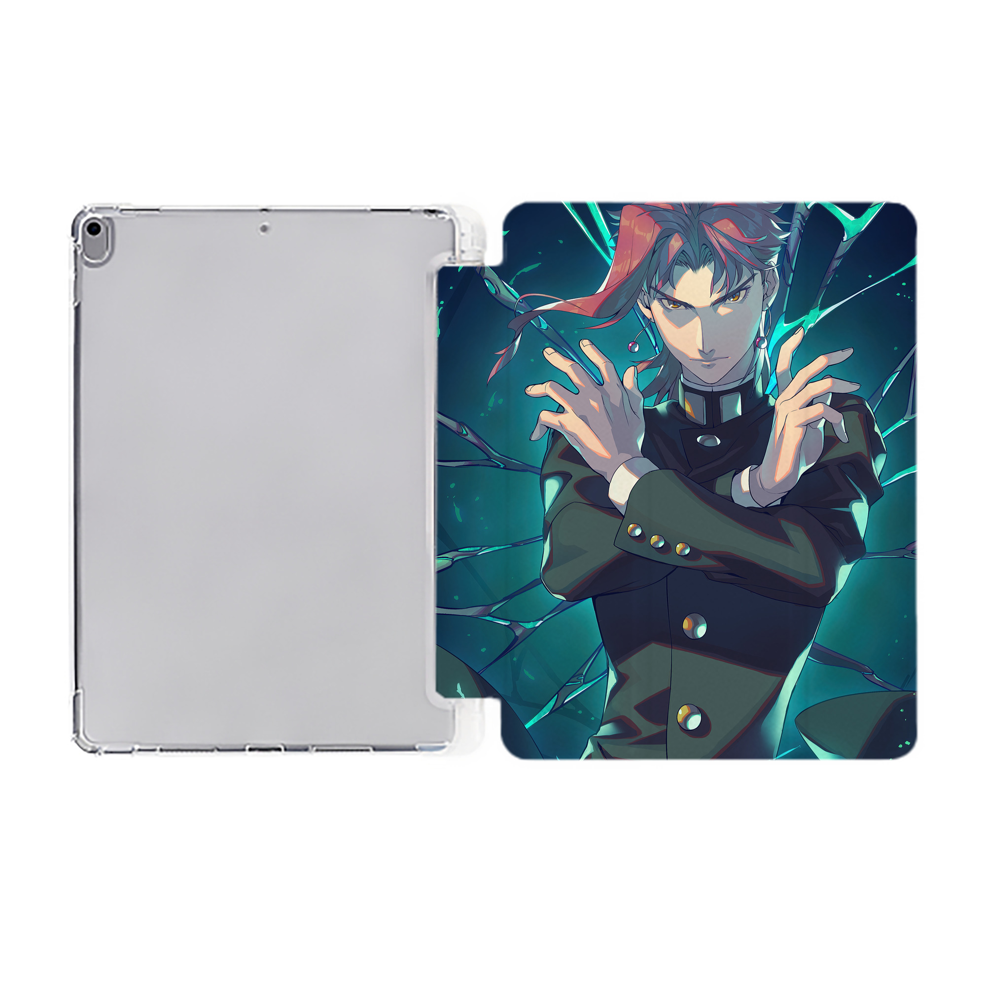 （画像用） ジョジョの奇妙な冒険 JoJo's Bizarre Adventure IPad ケース ペン収納付き 三つ折りスタンド PUレザー×シリコン 対応機種9.5/10.5/10.9インチ